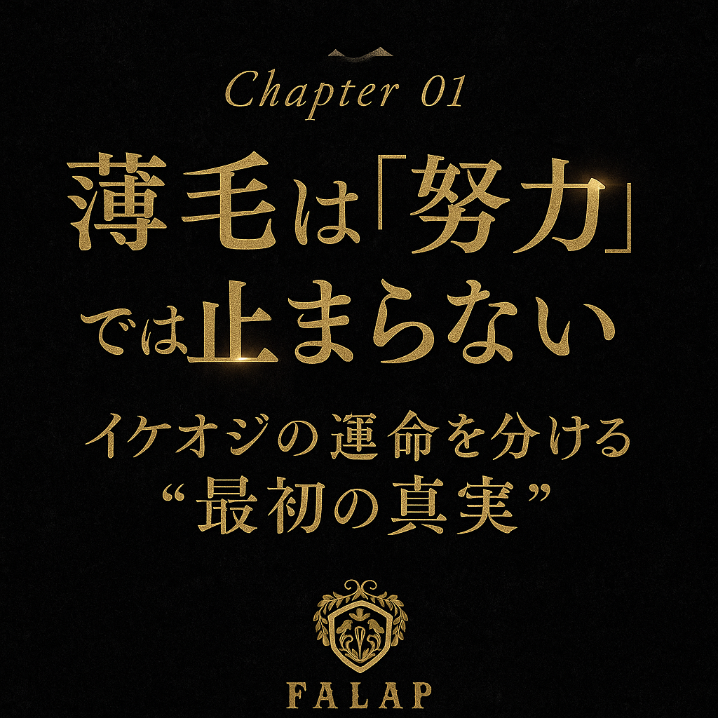 【本当の事実】薄毛は努力では止まらない。薬で止め、ケアで魅せる“イケオジの生き方”